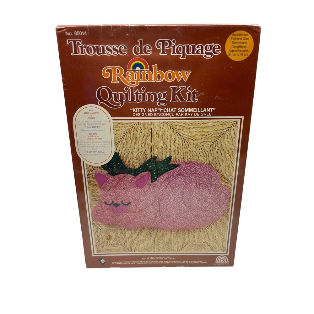 Vintage Rainbow‎ Quilting Kit Kitty Nap Kay De Greef Cat Wall Hanging Pillow